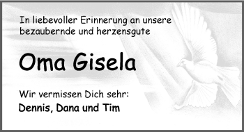 Traueranzeige von Gisela Fichtel 