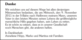 Traueranzeige von Wege denjenigen 