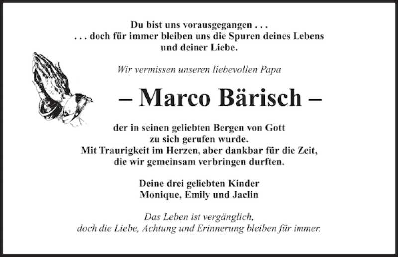  Traueranzeige für Marco Bärisch vom 26.07.2011 aus 
