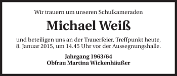 Traueranzeige von Michael Weiß 