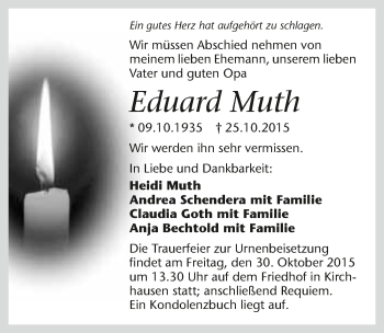 Traueranzeige von Eduard Muth 