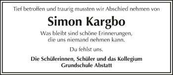 Traueranzeige von Simon Kargbo 