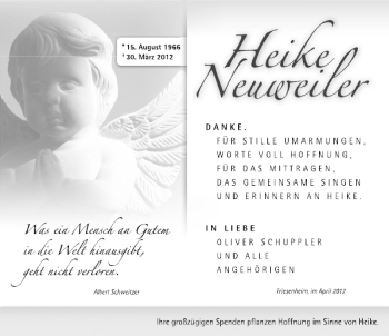 Traueranzeige von Heike Neuweiler 