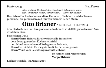 Traueranzeige von Otto Brixner 