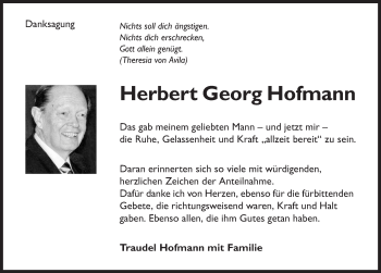 Traueranzeige von Herbert Goerg Hofmann 