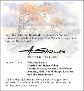 Traueranzeige von Aa Straub 