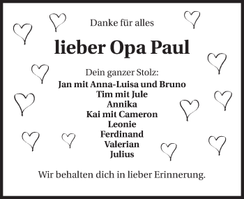 Traueranzeige von Paul Grittmann 