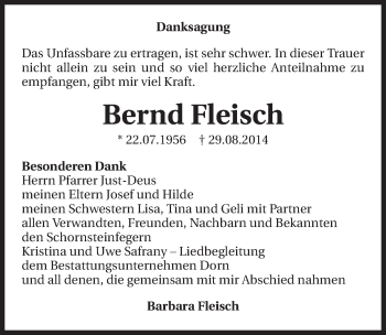 Traueranzeige von Bernd Fleisch 