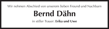 Traueranzeige von Bernd Dähn 