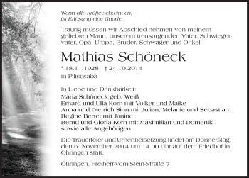 Traueranzeige von Mathias Schöneck 