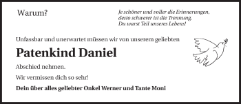 Traueranzeige von Daniel Held 
