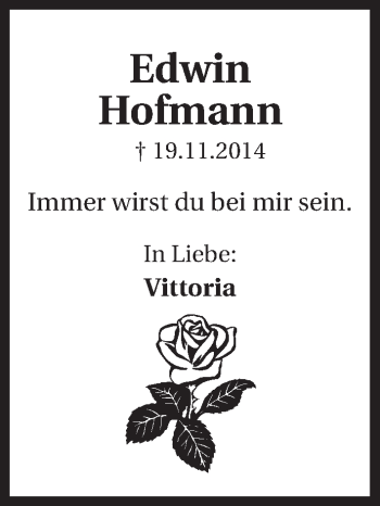 Traueranzeige von Edwin Hofmann 