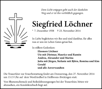 Traueranzeige von Siegfried Löchner 
