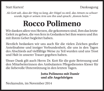 Traueranzeige von Rocco Polimeno 
