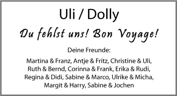 Traueranzeige von Ulrich Dollner 