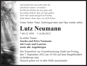 Traueranzeige von Luz Neumann 