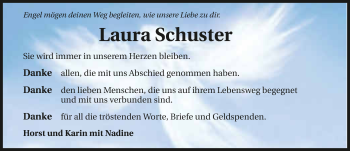 Traueranzeige von Laura Schuster 