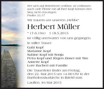 Traueranzeige von Herbert Müller 