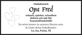 Traueranzeige von Manfred Dod 