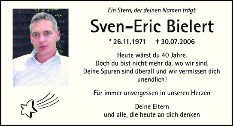  Traueranzeige für Sven-Eric Bielert vom 26.11.2011 aus 