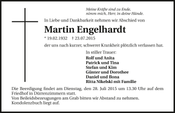 Traueranzeige von Martin Engelhardt 
