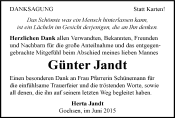 Traueranzeige von Günter Jandt 