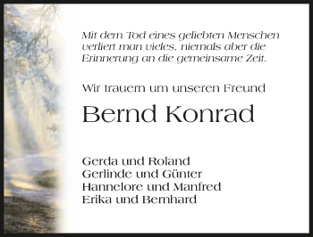 Traueranzeige von Bernd Konrad 