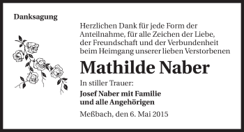 Traueranzeige von Mathilde Naber 