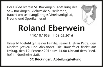 Traueranzeige von Roland Eberwein 