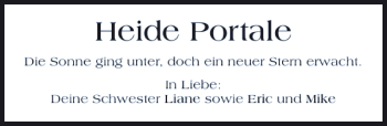 Traueranzeige von Heide Portale 