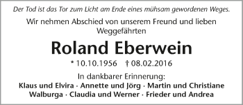 Traueranzeige von Roland Eberwein 