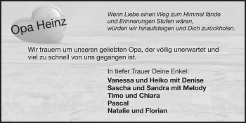 Traueranzeige von Heinz Schütz 