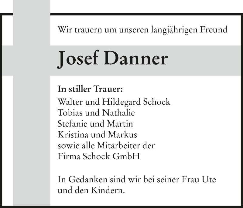  Traueranzeige für Josef Danner vom 31.12.2015 aus 