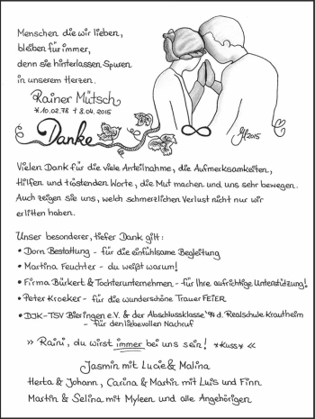 Traueranzeige von Rainer Mütsch 