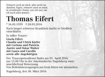 Traueranzeige von Thomas Eifert 