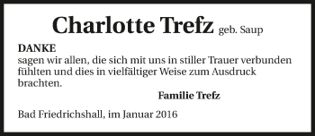 Traueranzeige von Charlotte Trefz 