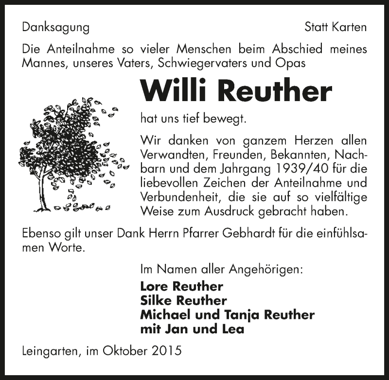  Traueranzeige für Elfriede Geier vom 17.10.2015 aus 