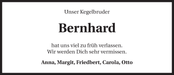 Traueranzeige von Bernhard Hampp 