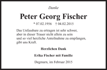 Traueranzeige von PeterGeorg Fischer 