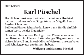 Traueranzeige von Karl Püschel 