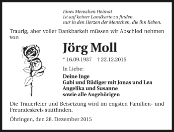 Traueranzeige von Jörg Moll 