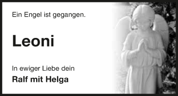 Traueranzeige von Leoni Scholpp 