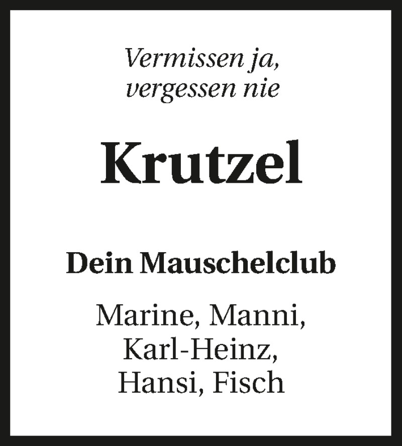  Traueranzeige für Jürgen Krzcal vom 06.02.2016 aus 