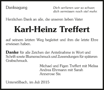 Traueranzeige von Karl-Heinz Treffert 