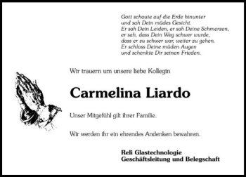 Traueranzeige von Carmelina Anna Liardo 