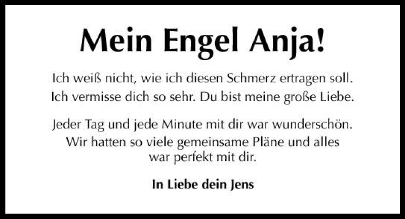  Traueranzeige für Anja Biehler vom 14.10.2009 aus 