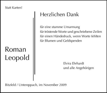 Traueranzeige von Roman Leopold 