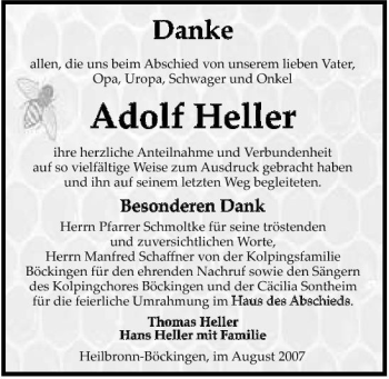 Traueranzeige von Anton Heller 