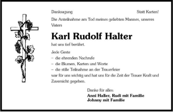 Traueranzeige von Karl Rudolf Haller 