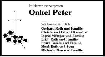 Traueranzeige von Peter Nebenführ 